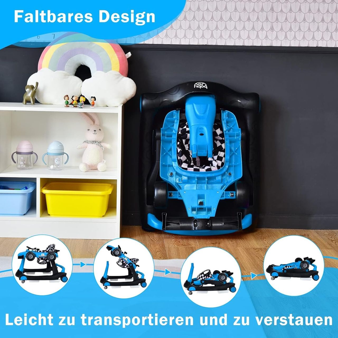 Costway 4 in 1 Lauflernwagen mit einstellbarer Höhe & Geschwindigkeit