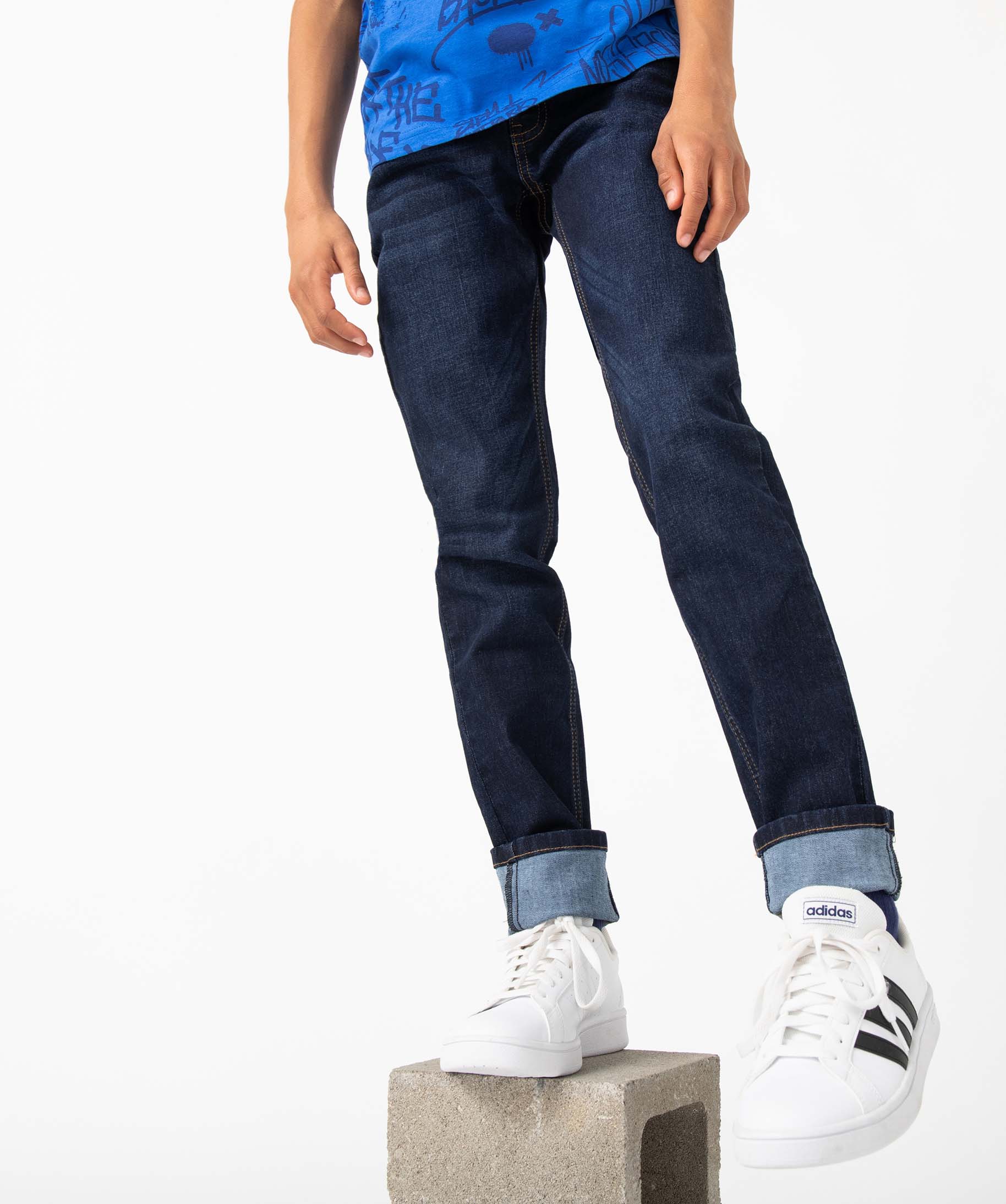 Jean coupe Slim 5 poches Garçon blue black | GEMO