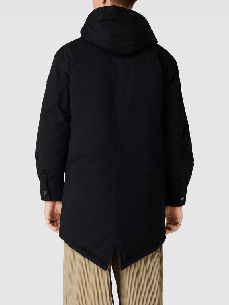 Parka mit Pattentaschen Modell 'cotton parka' in schwarz