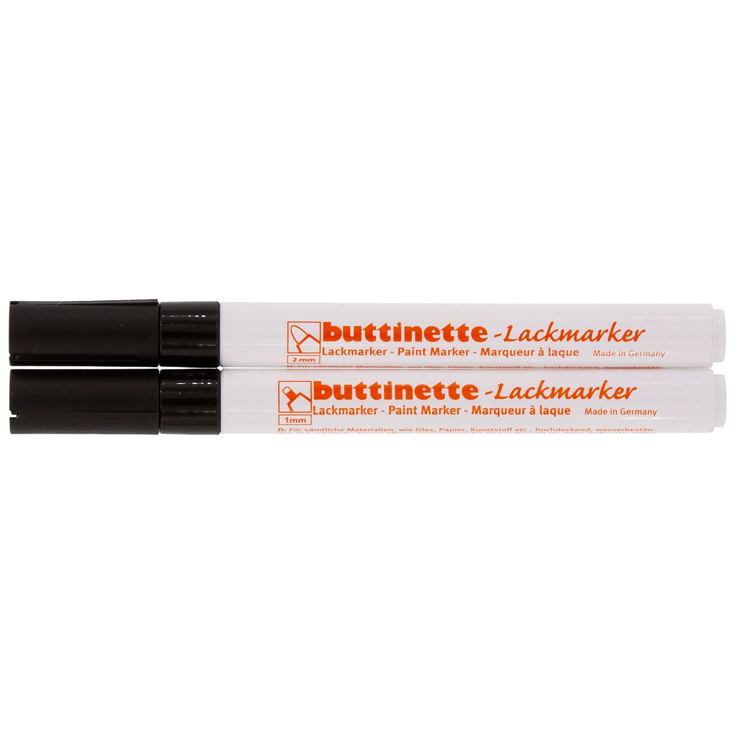 buttinette Lackmarker, schwarz, 2 Stifte