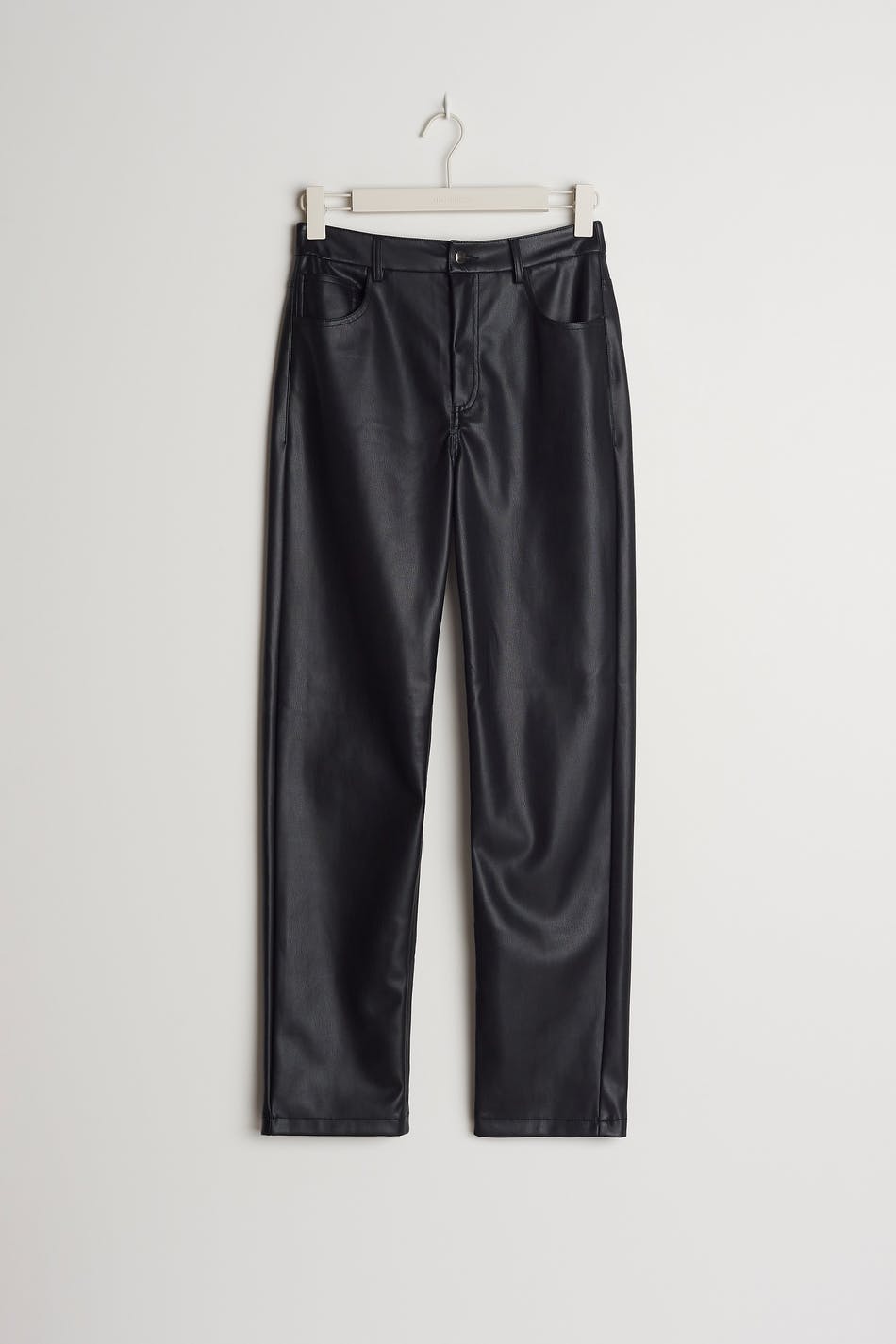 Straight pu trousers
