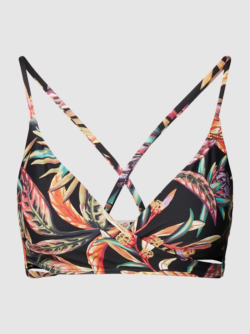Bikini-Oberteil mit Allover-Print Modell 'BAAY' in schwarz