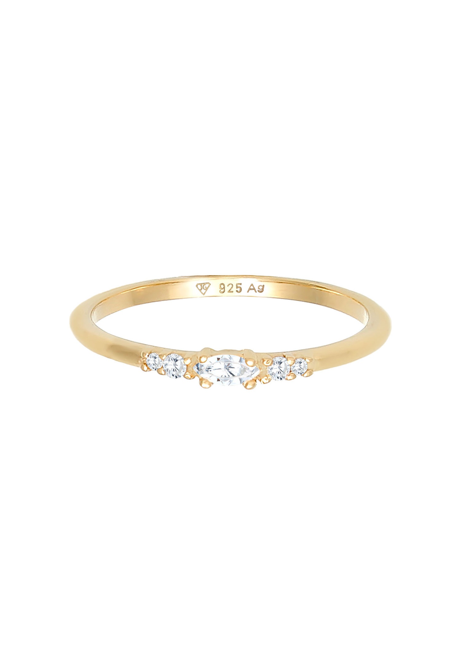 Elli Women's Elegant Marquise Engagement Ring with Cubic Zirconia Crystals in 925 Sterling Silver