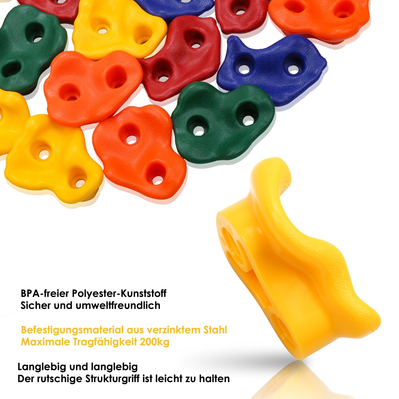 Lospitch Klettergriff Klettergriffe Robuste Befestigungsmaterial Farbigen Klettersteine (10-St)