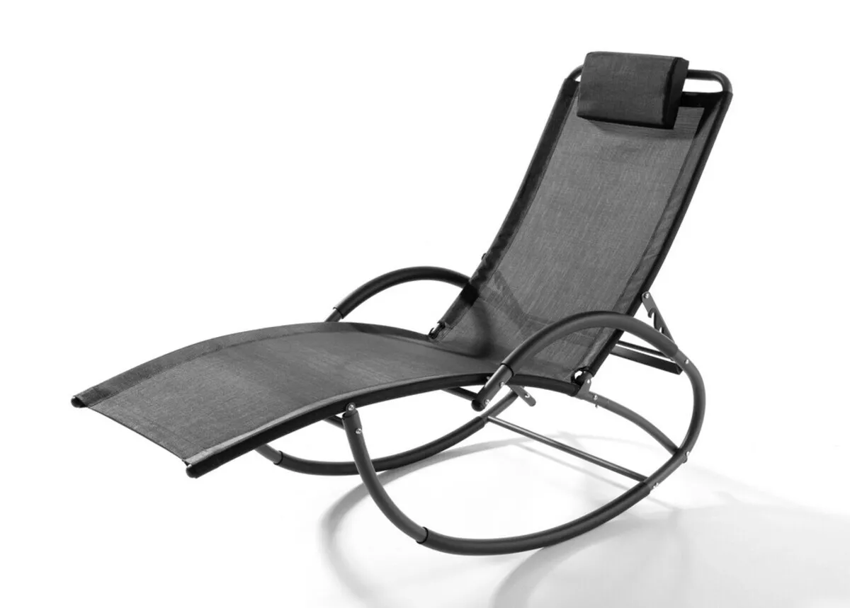 HC Home & Living Schaukelliege mit Kissen - Schwarz