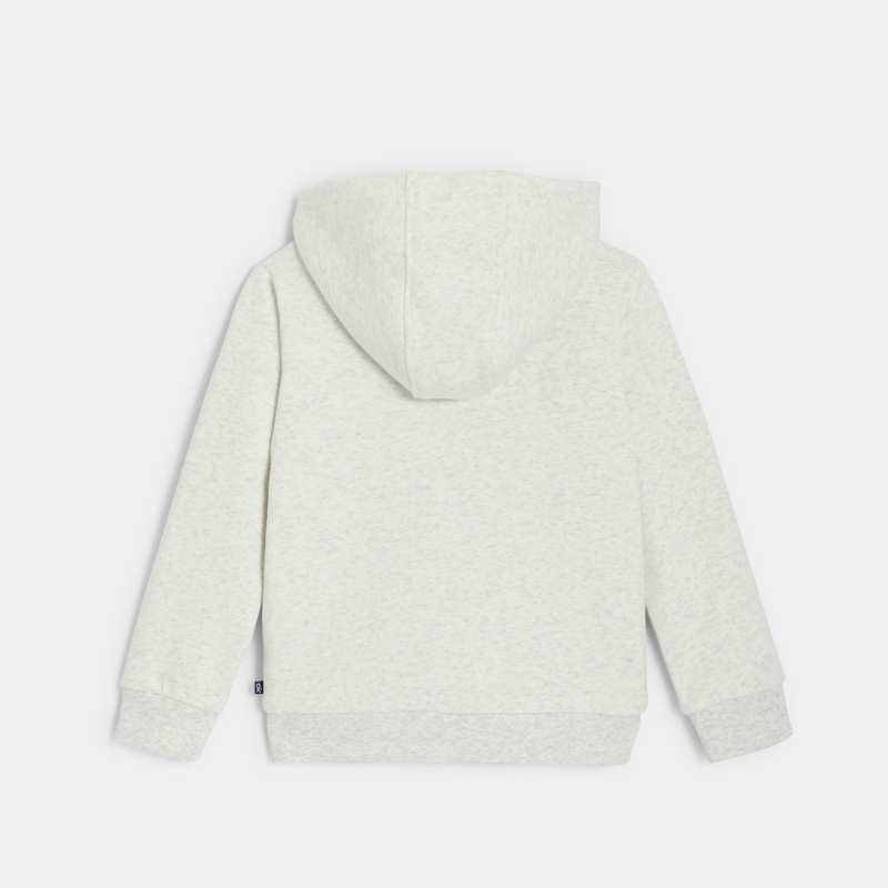 Sweat-shirt doublé en polaire sherpa blanc garçon