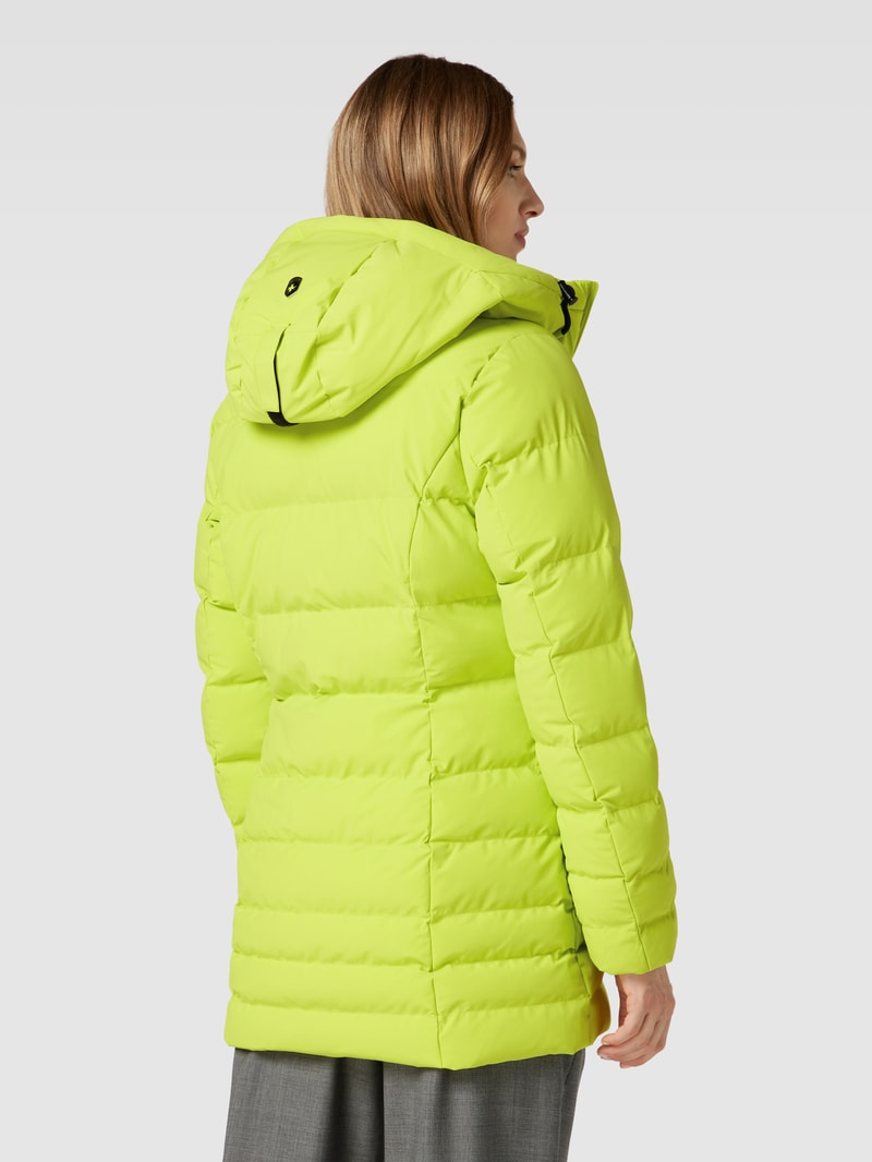 Steppjacke mit Label-Applikation Modell 'CORDOBA' in neon gelb
