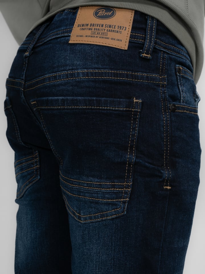 Petrol Industries Tapered Fit Jeans Turner Sequim in Blau günstig kaufen