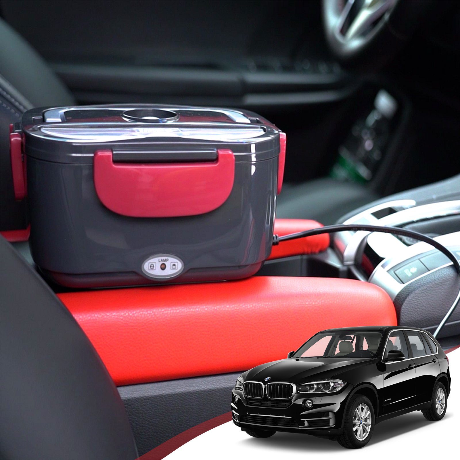 NASUM Elektrische Lunchbox mit Heizfunktion: Warme Mahlzeiten überall!, Kunststoff, hochwertige Edelstahl Verarbeitung