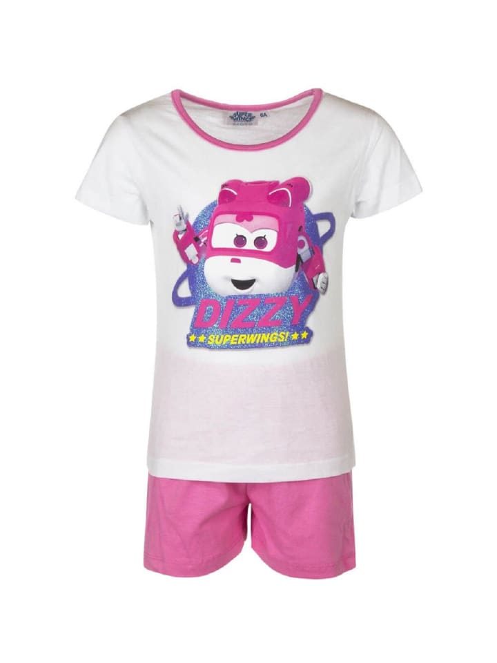 COFI 1453 Super Wings Pyjama-Set aus Baumwolle kurzer Schlafanzug Shortama in Weiß 4 günstig kaufen onesize