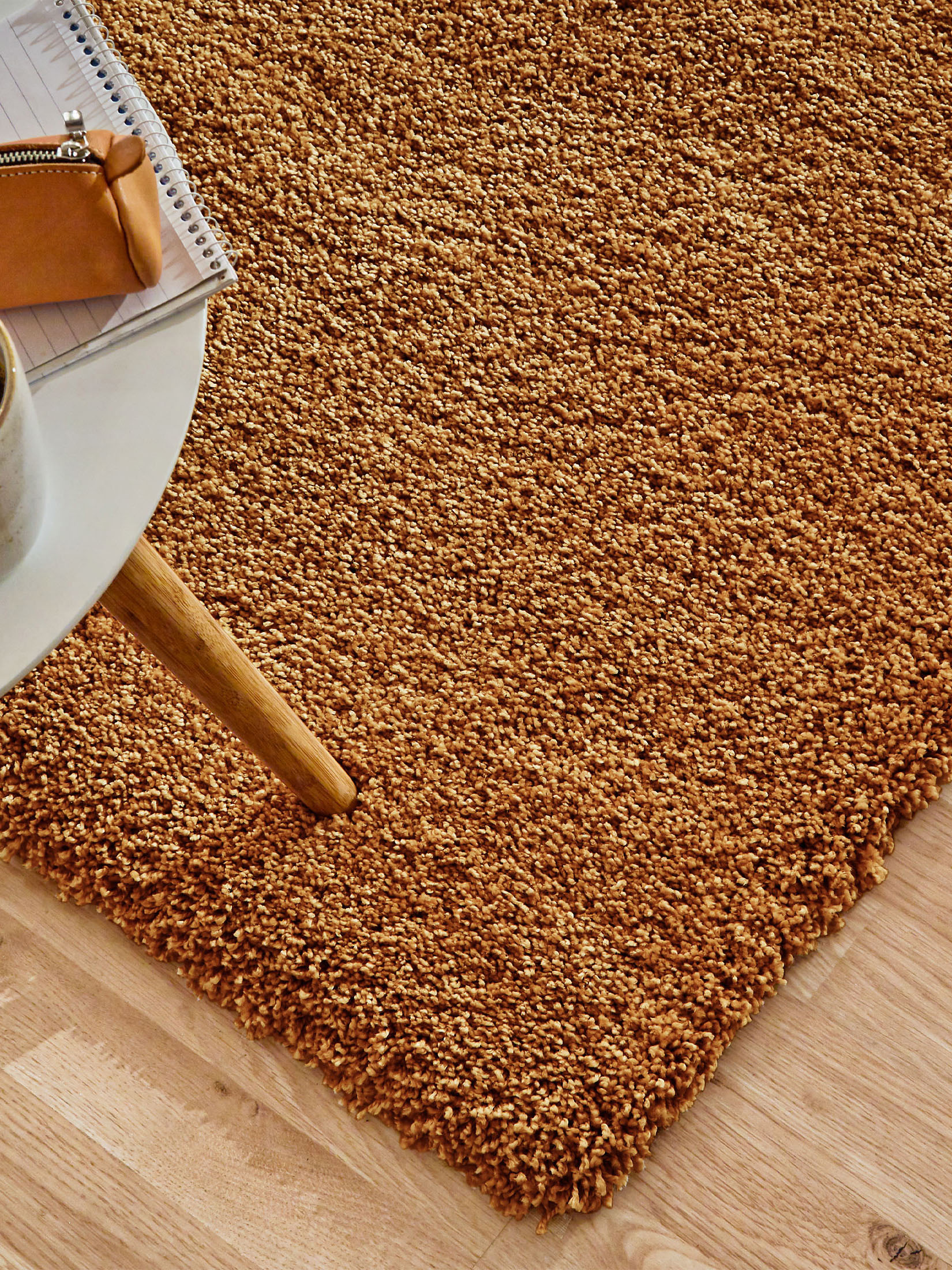 Lounge Hochflor-Teppich, Cognac