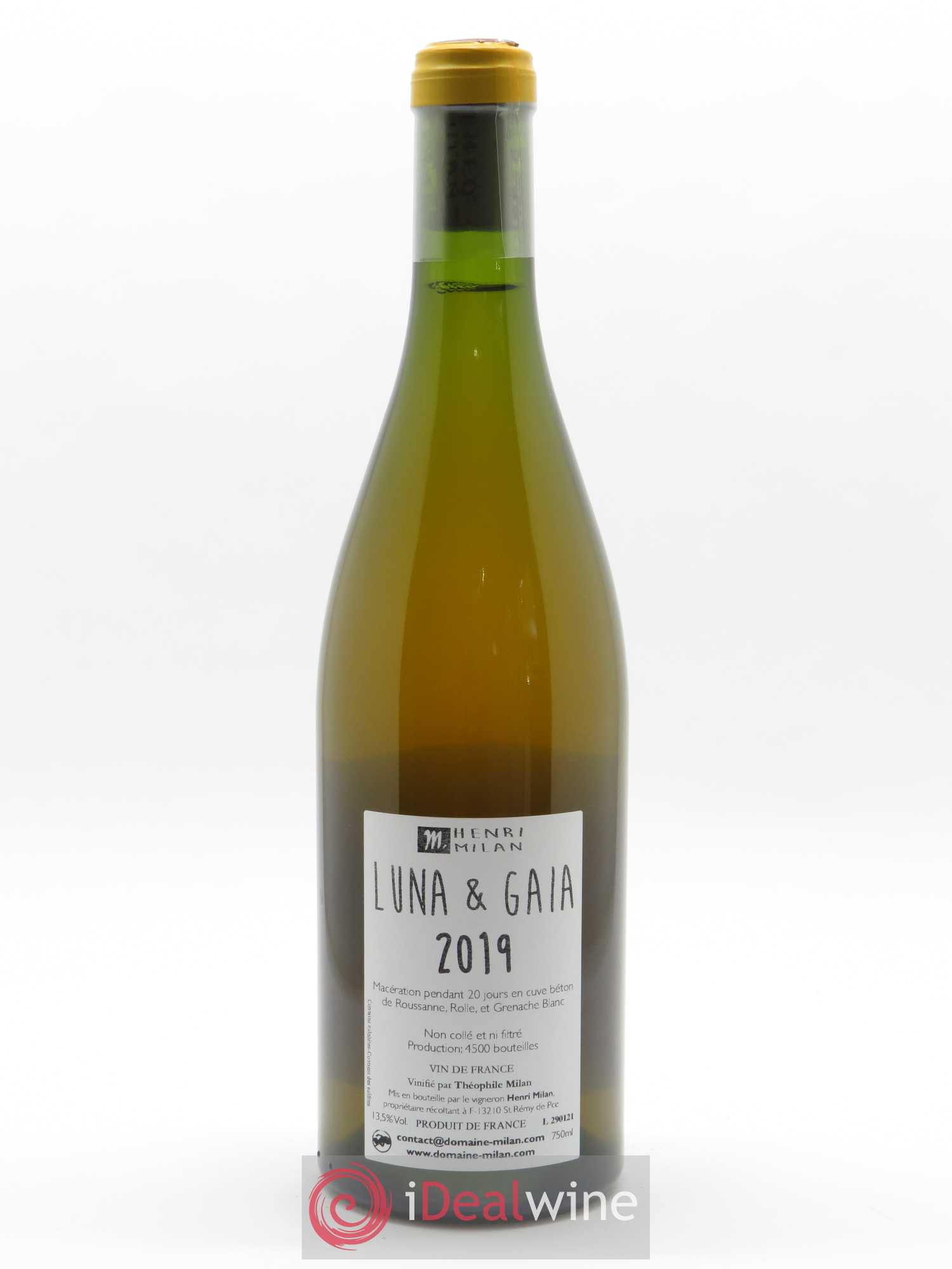 Vin de France Luna & Gaia Henri Milan  2019 - Lot de 1 Bouteille