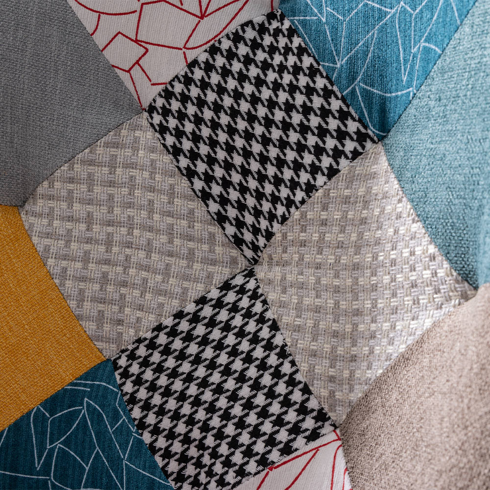 Trendstabil Skandinavischer Relaxsessel Stoffbezug Patchwork mehrfarbig