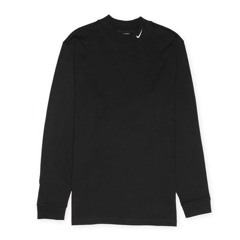 NIKE Life Long Sleeve Mock Neck Shirt black/white