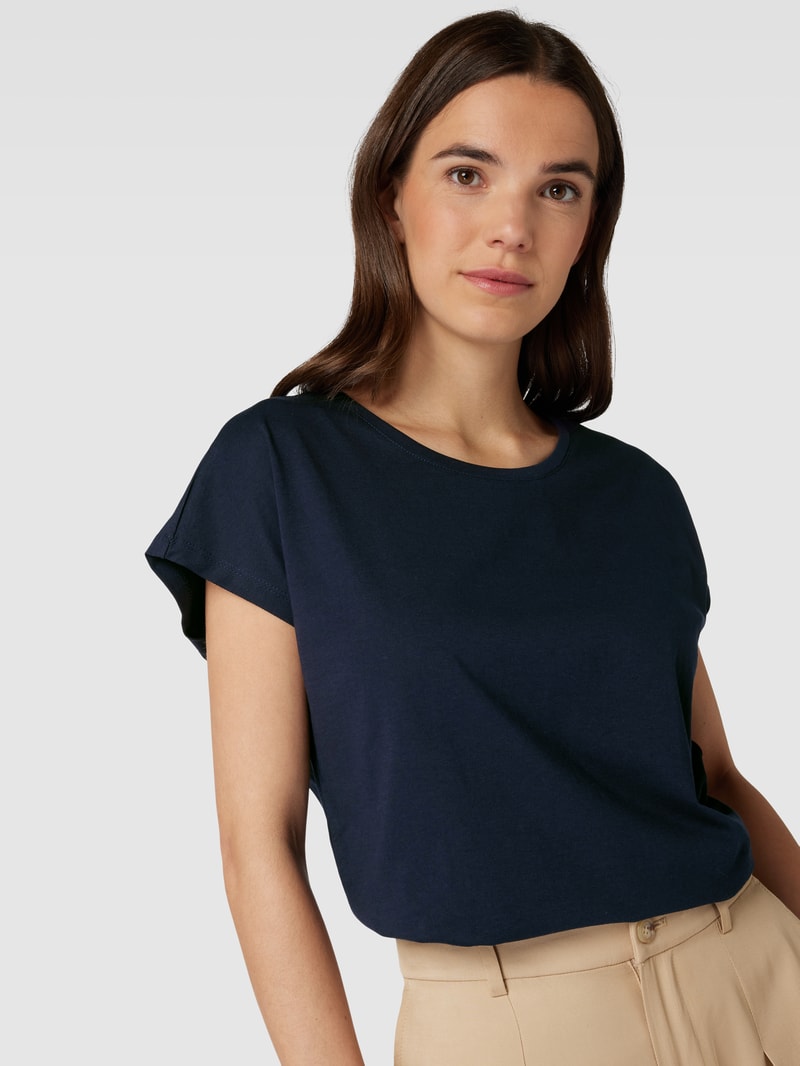 T-Shirt mit Rundhalsausschnitt in dunkelblau