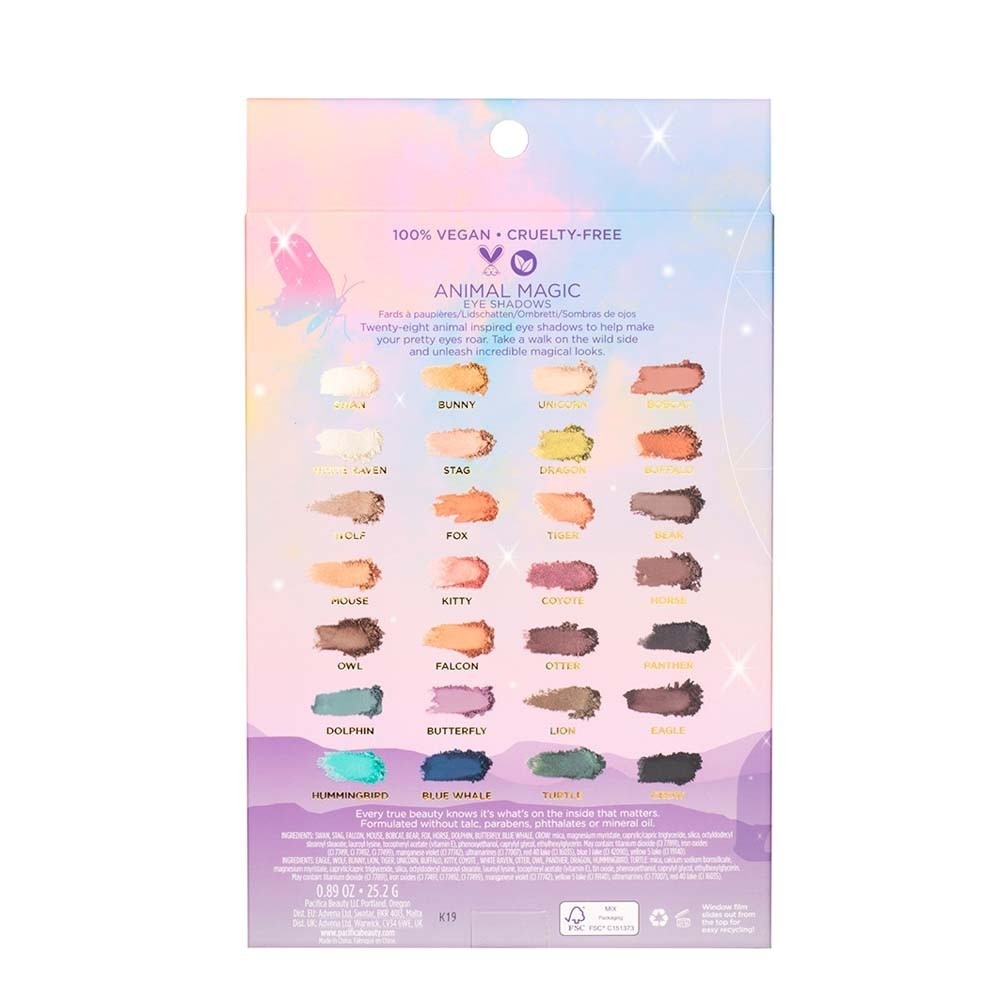 Paleta de sombras de ojos Animal Magic de Pacifica (28 tonos)
