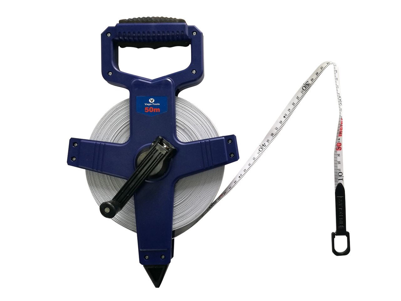 Vago-Tools Rollmaßband Maßband Messband 50m Bandmaß Fiberglas mit Drehkurbel 1x