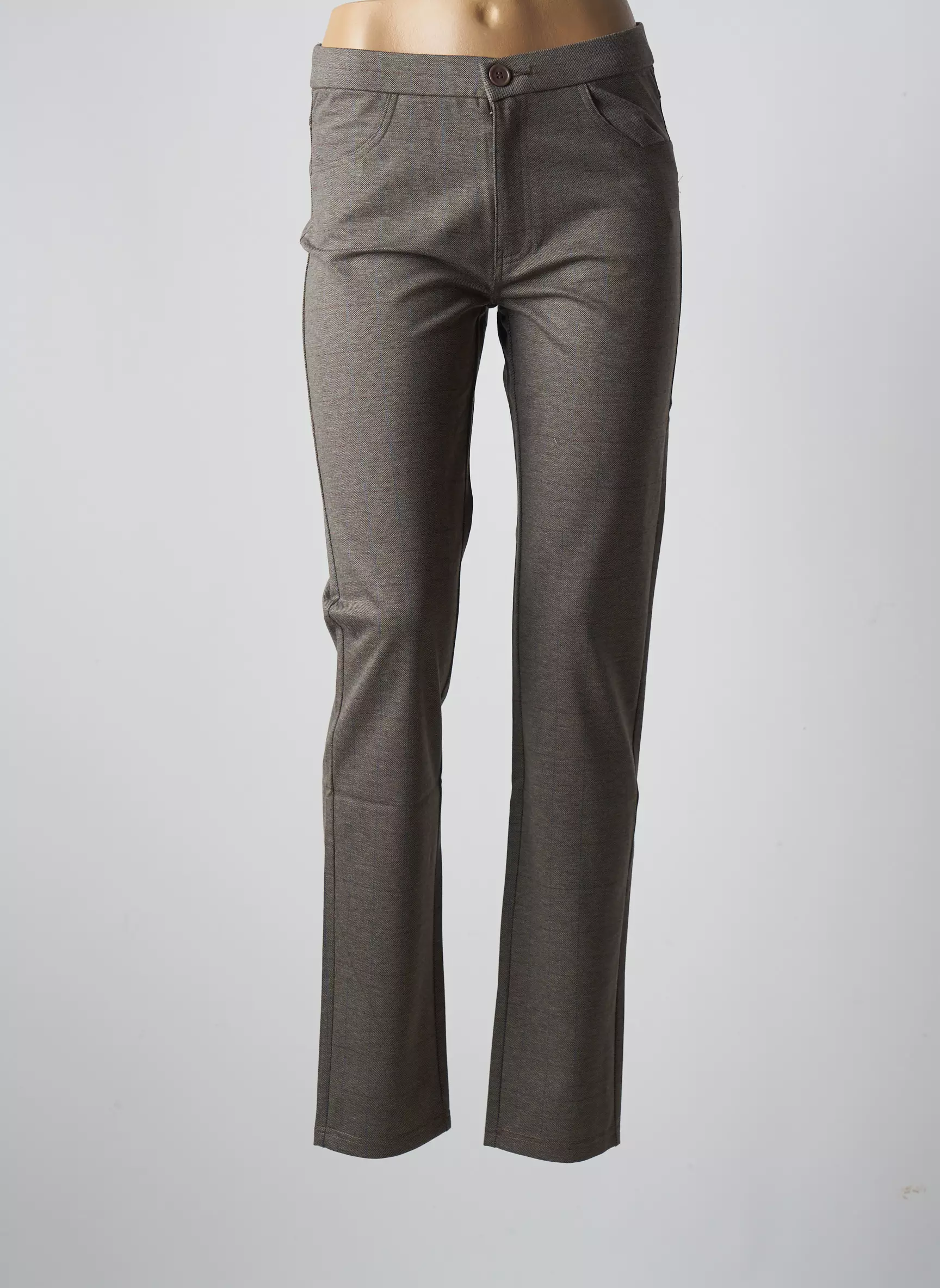 Youline Pantalons Slim Femme couleur marron