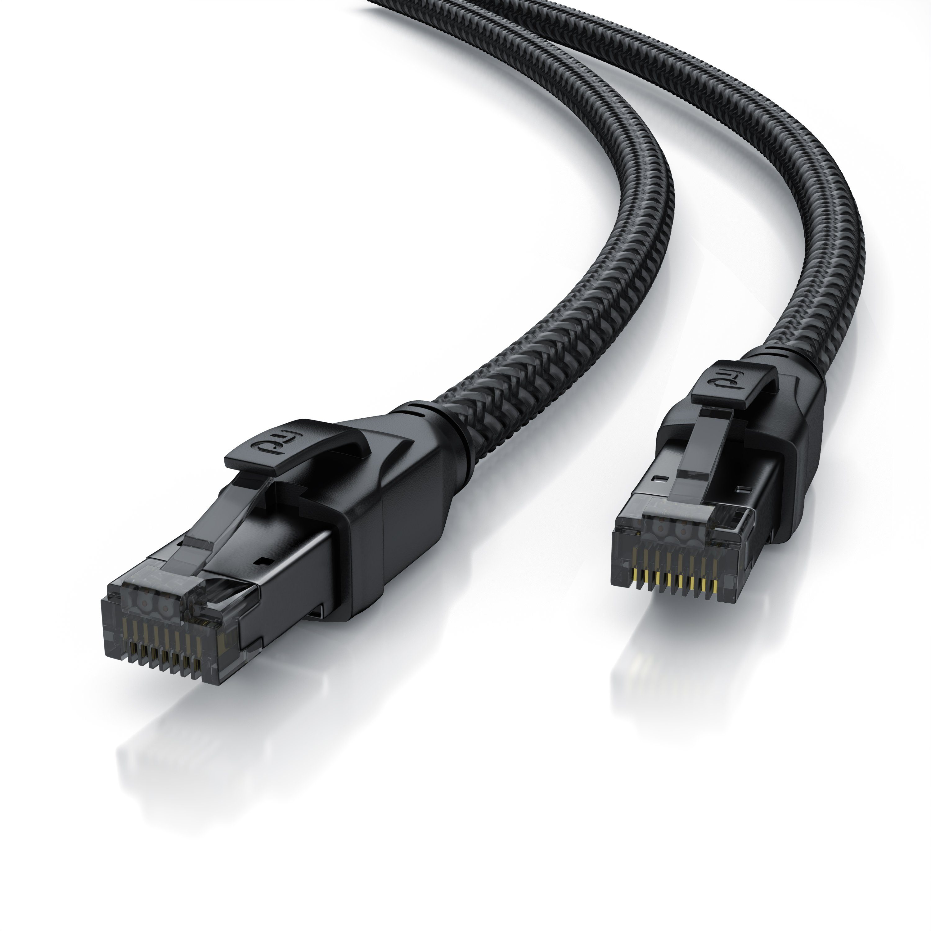 Primewire LAN-Kabel, CAT.8, RJ-45 (Ethernet) (100 cm), Patchkabel CAT 8, Netzwerkkabel Gigabit Ethernet 40 Gbit/s S/FTP, 1m