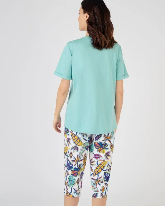 Tee-shirt de pyjama manches courtes pur coton peigné