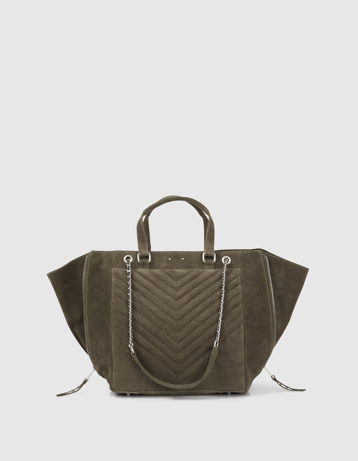 Sac cabas LE 1440 KAKI matelassé chevrons femme