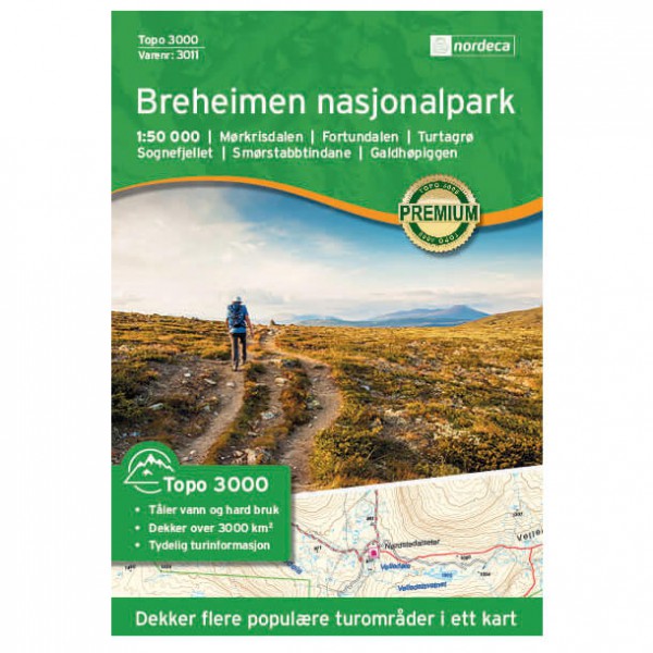 Nordeca - Breheimen Nasjonalpark 1/50 - Wanderkarte Norwegen - Wanderkarte