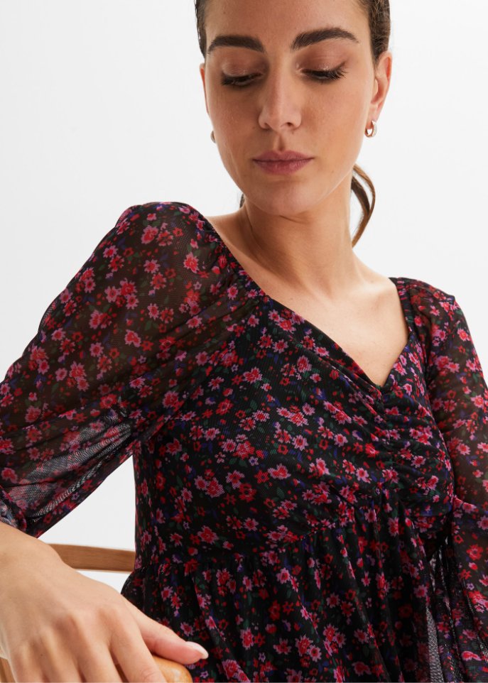 bedrucktes Mesh-Kleid
