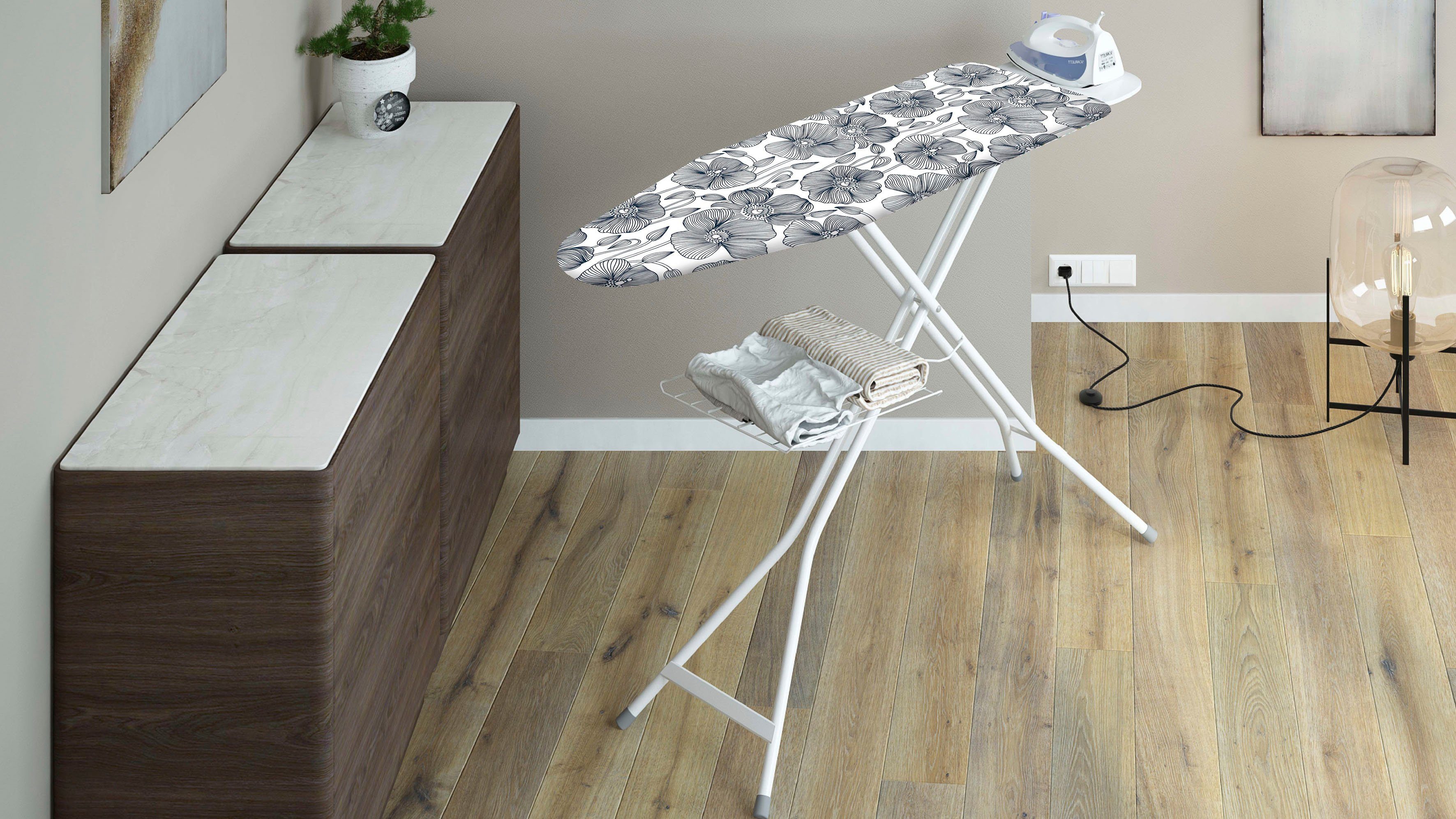 Bischof Colombo Bügelbrett Praktika, Bügelfläche 40x120 cm, Überzug aus 100 % BIO – Baumwolle, Made in Italy