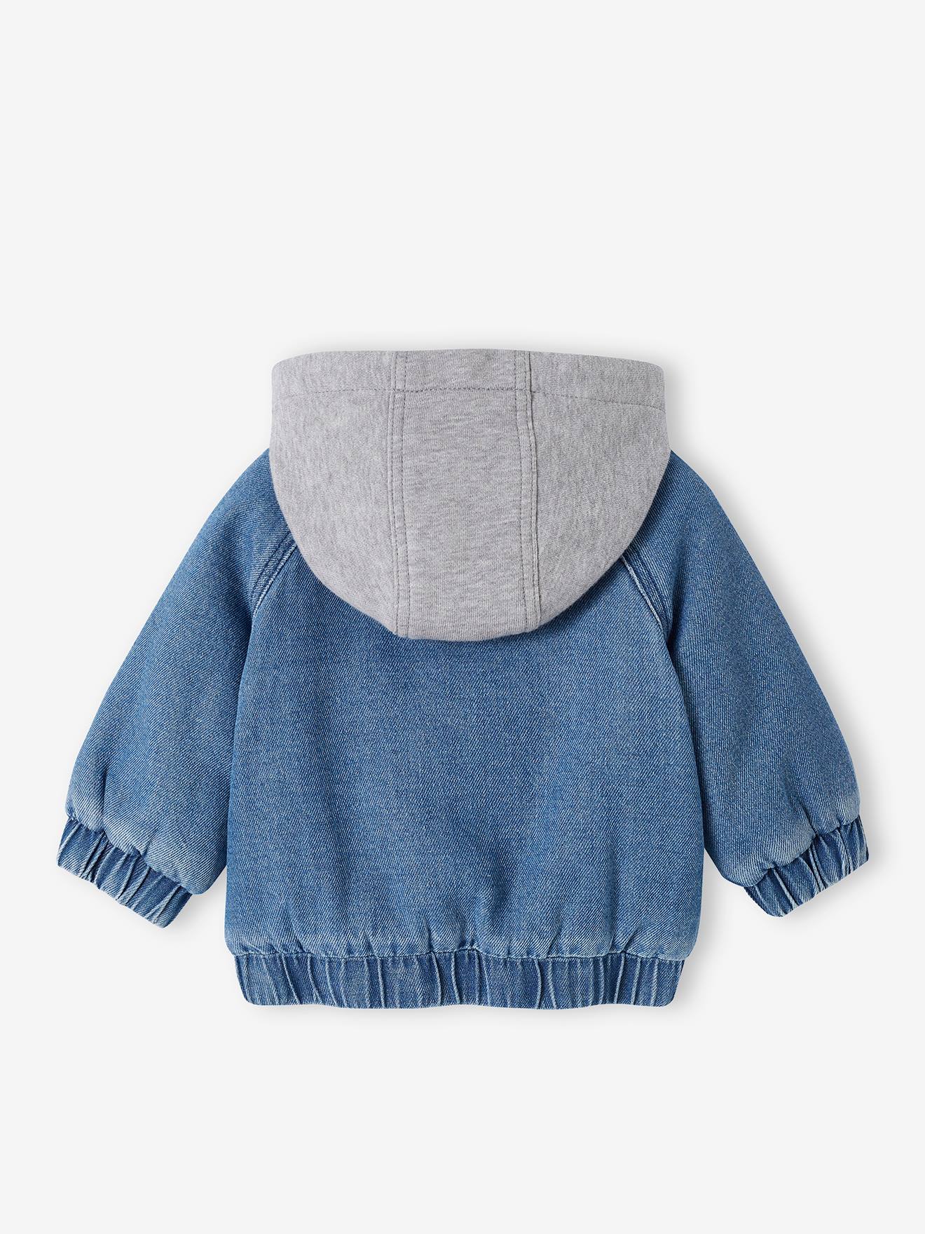 Vertbaudet Warme Baby Jeansjacke mit Recycling-Polyester - blue stone