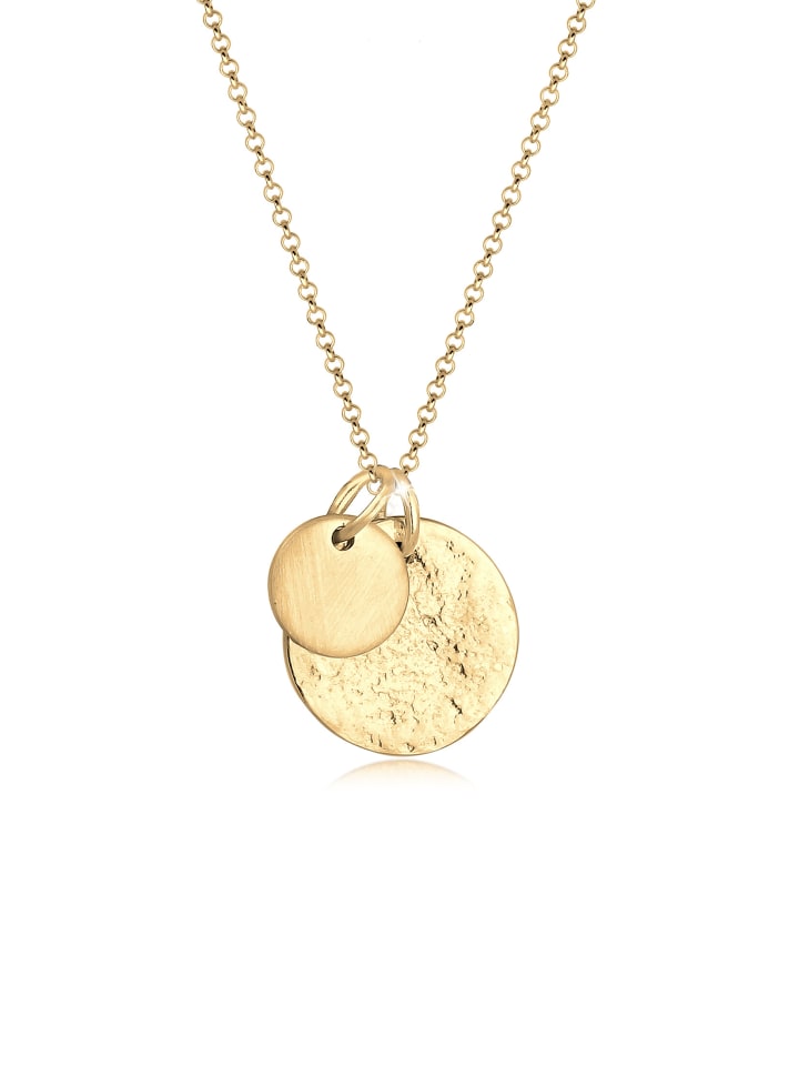 Elli Halskette 925 Sterling Silber Geo, Plättchen in Gold günstig kaufen