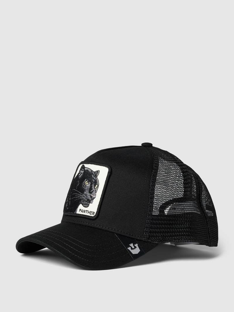 Trucker Cap mit Motiv-Patch Modell 'The Panther' in schwarz