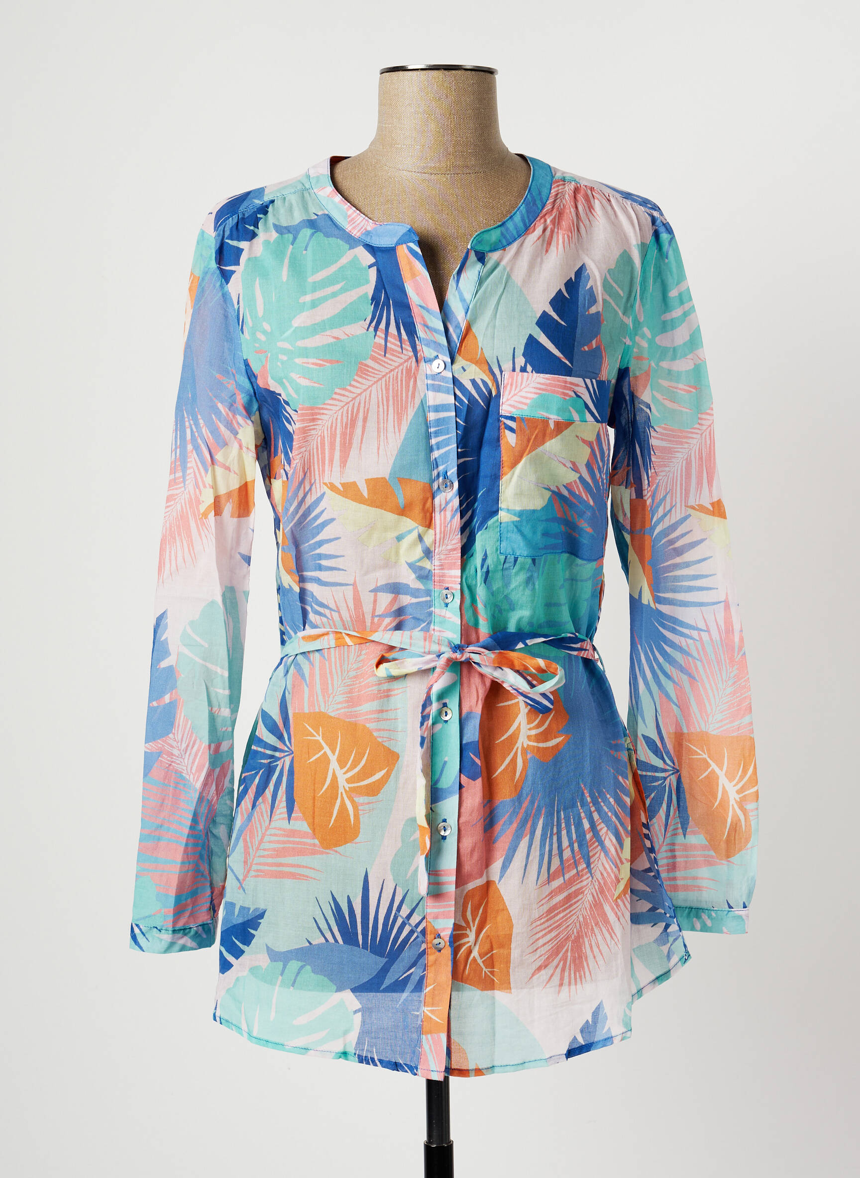 Julie Guerlande Tuniquemanchelongue Femme couleur bleu