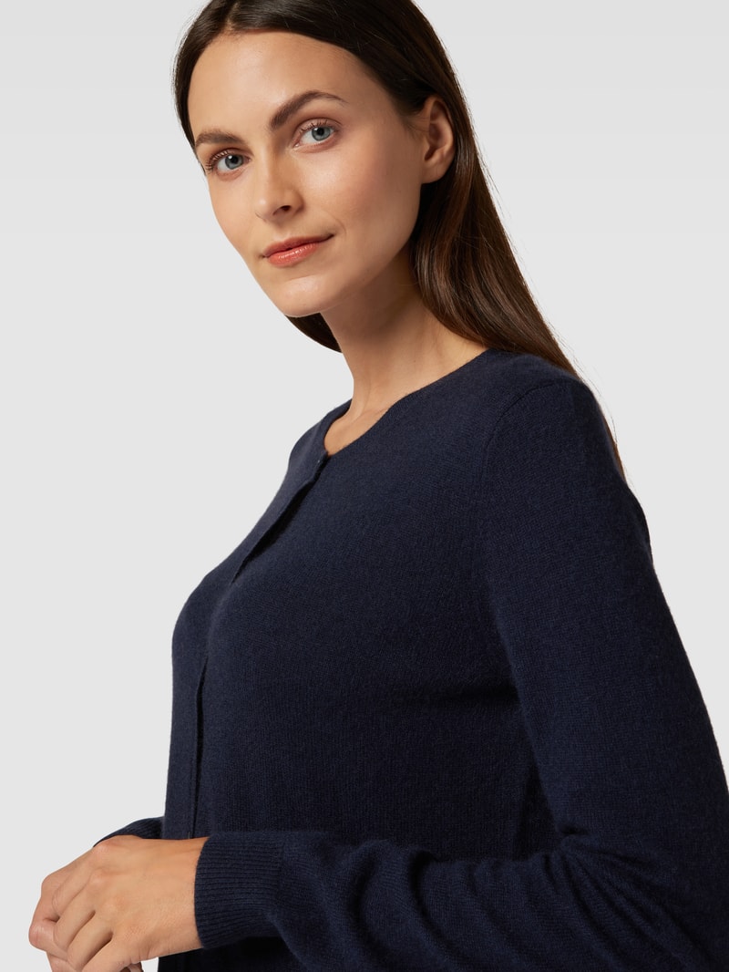 Strickjacke aus Kaschmir mit Knopfleiste in dunkelblau
