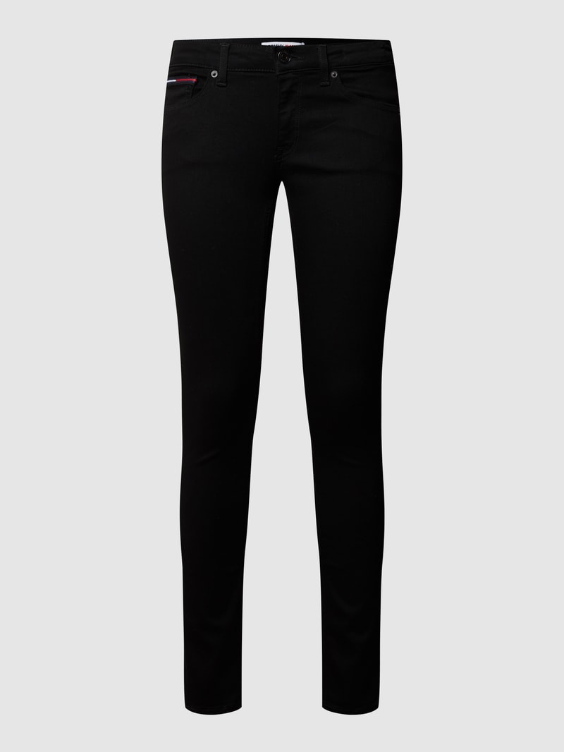 Skinny Fit Jeans mit Stretch-Anteil in schwarz