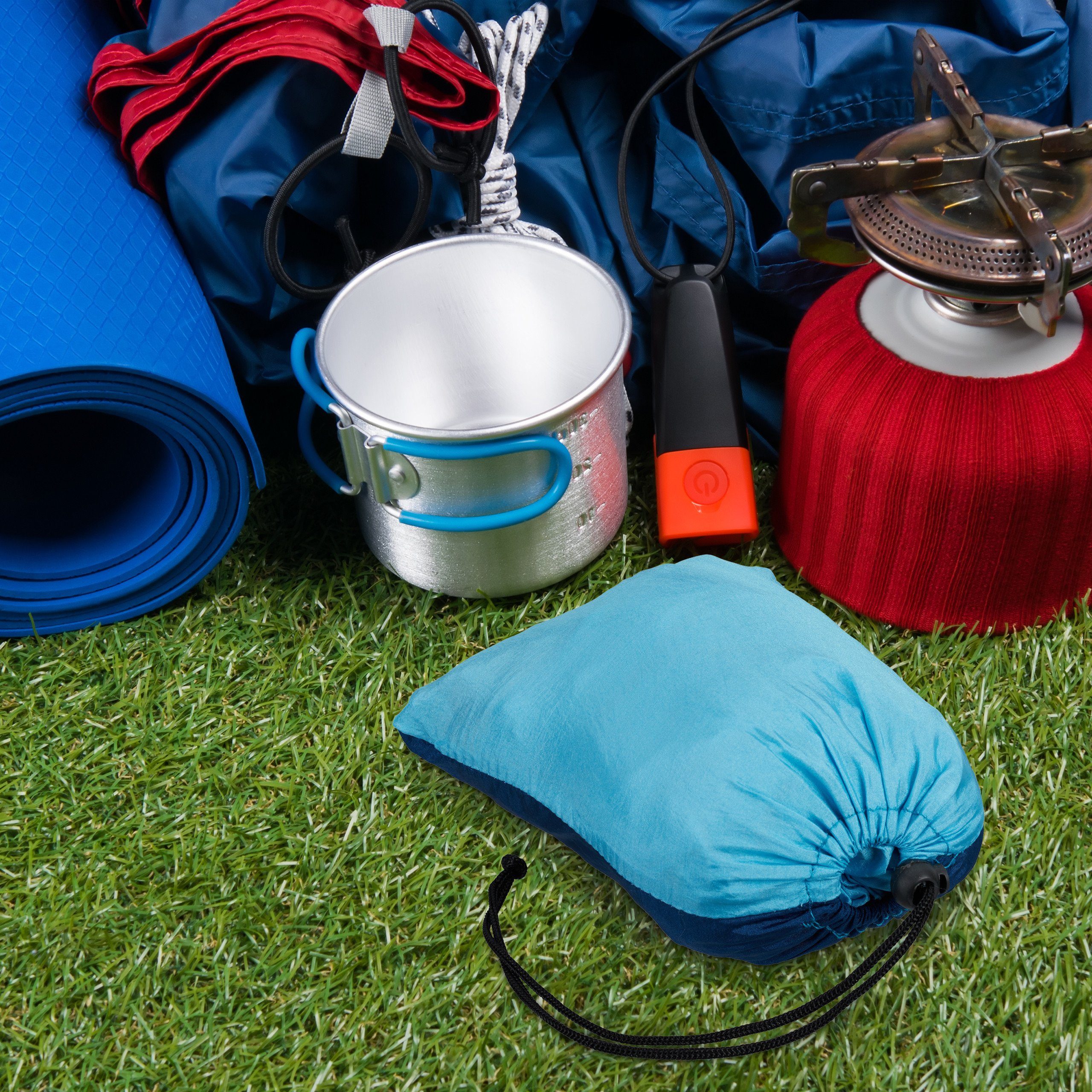 relaxdays Hängematte Hängematte Outdoor, Blau