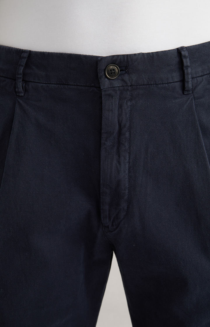Bundfaltenhose Lead in Navy