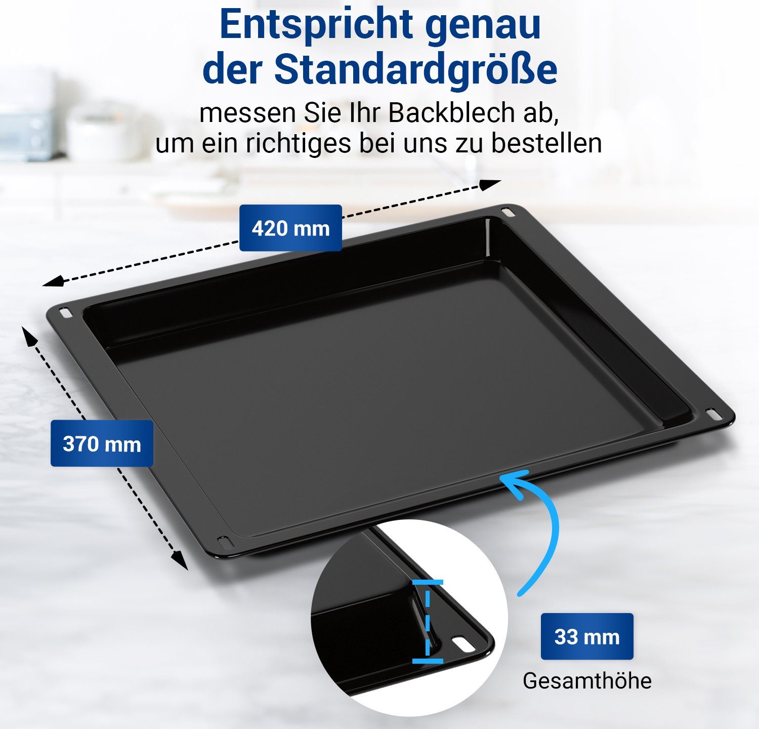 Electrolux Backblech Fettpfanne 353193922/5, emailliert, hoch 420x370x33mm für Backofen