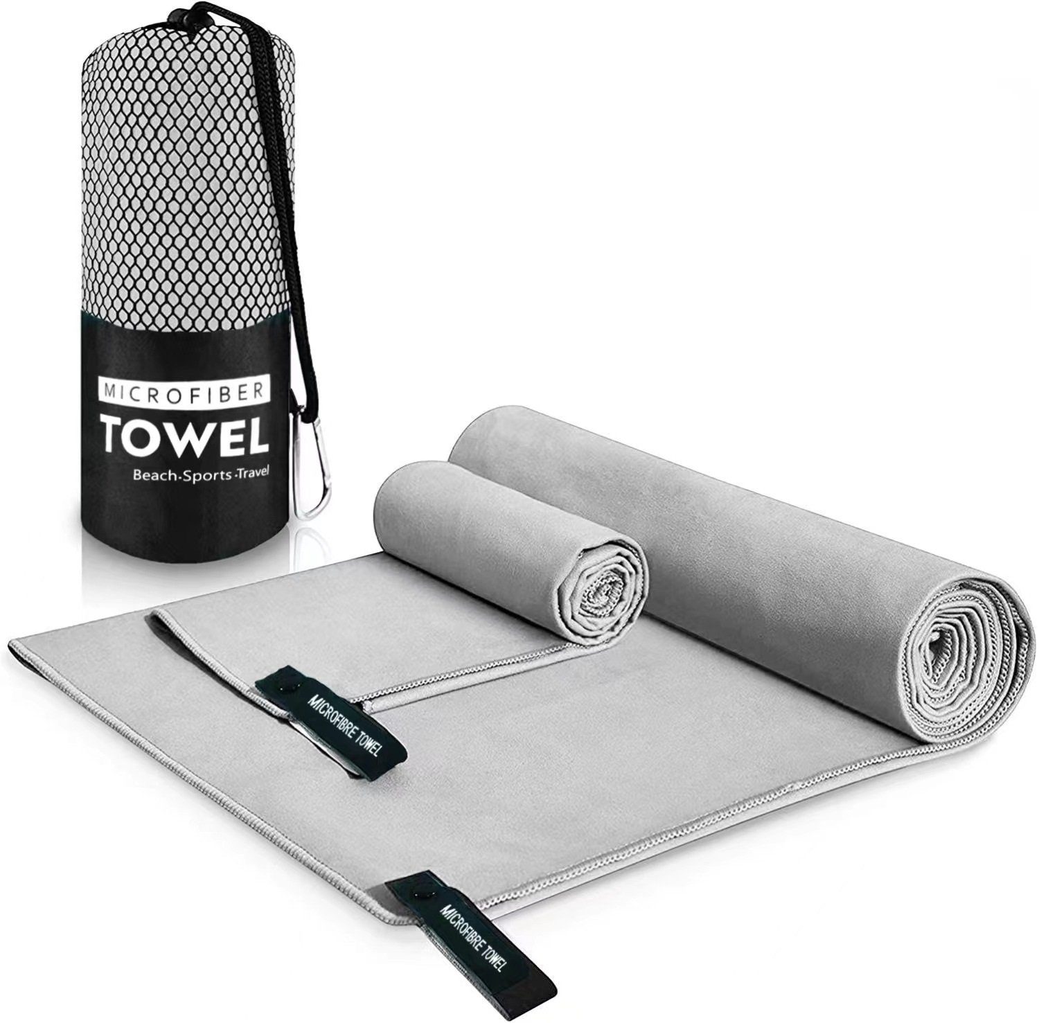 TOPMELON Handtuch Set Schnelltrocknend Mikrofaser-Sporthandtuch-Set 2Größen