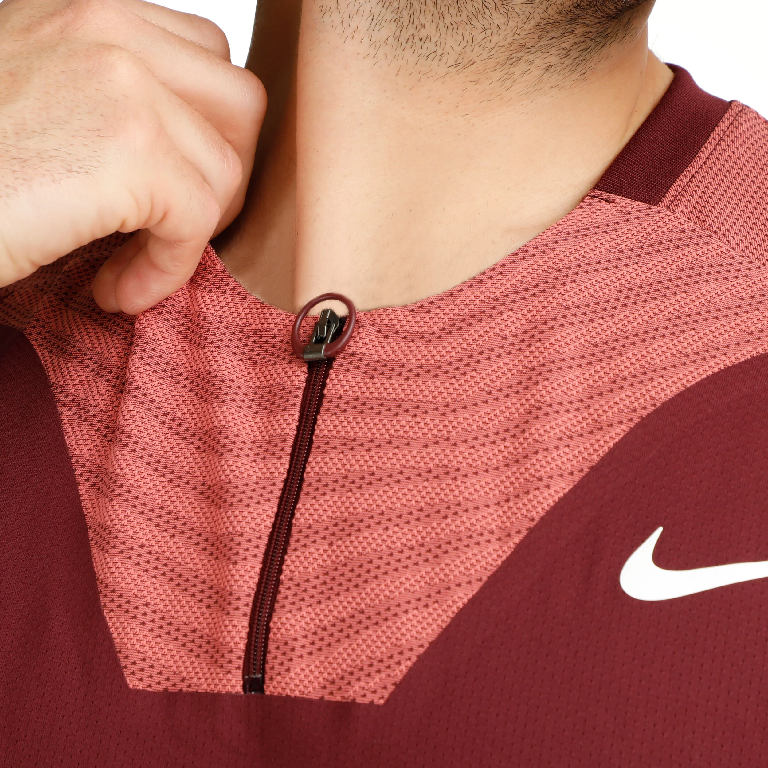 Dri-Fit Advantage Court Slim UL RG Polo Herren - Dunkelrot, Altrosa