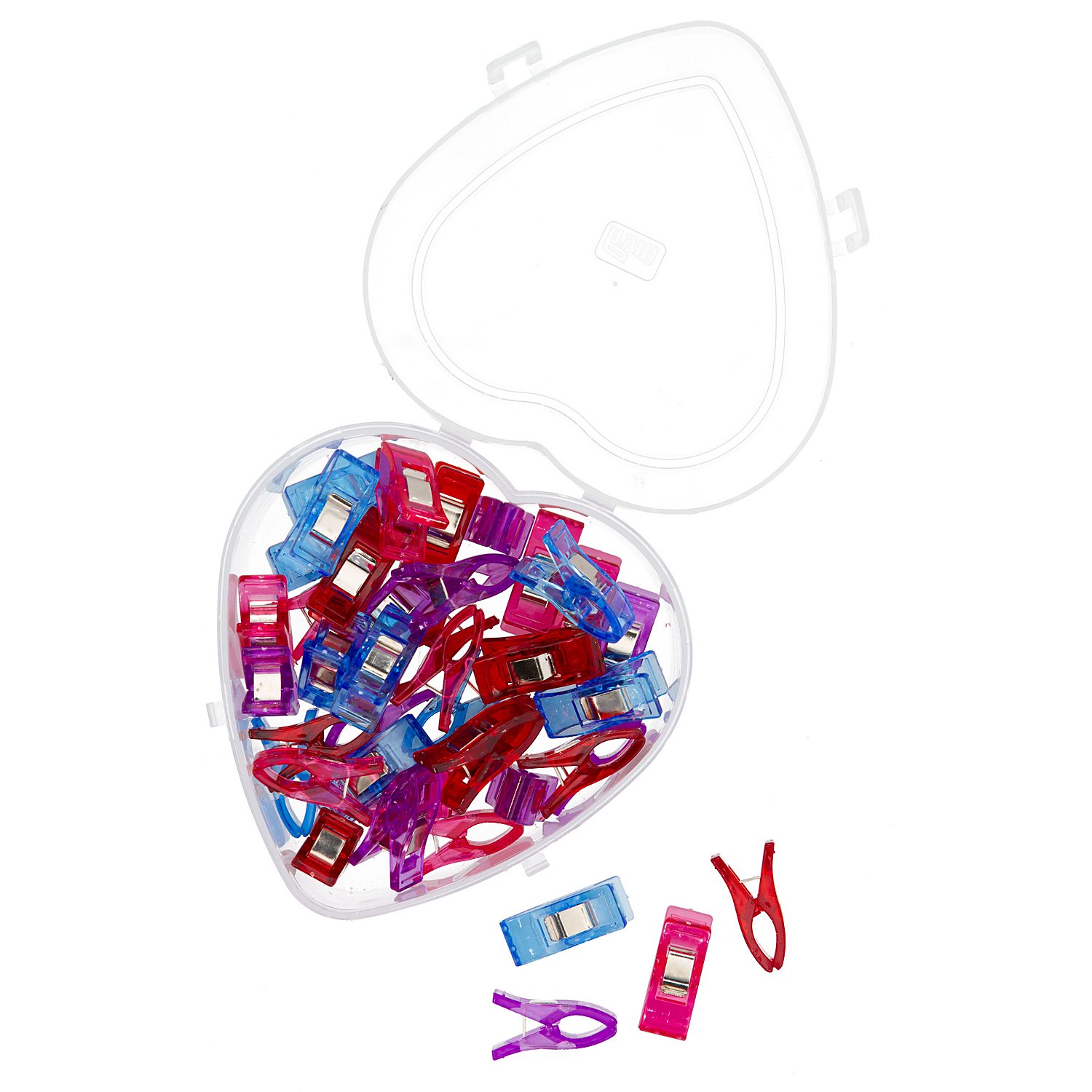 Prym Love Stoffklammern inkl. Herzbox, Farbe: bunt, Größe: 2,6 cm, Inhalt: 40 Stück