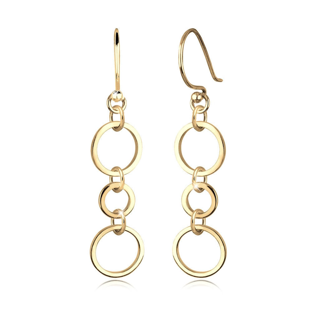 Elli Elli Boucles d'Oreilles Chaîne Femme Plaqué Or Argent (925/1000) Boucles d'oreilles