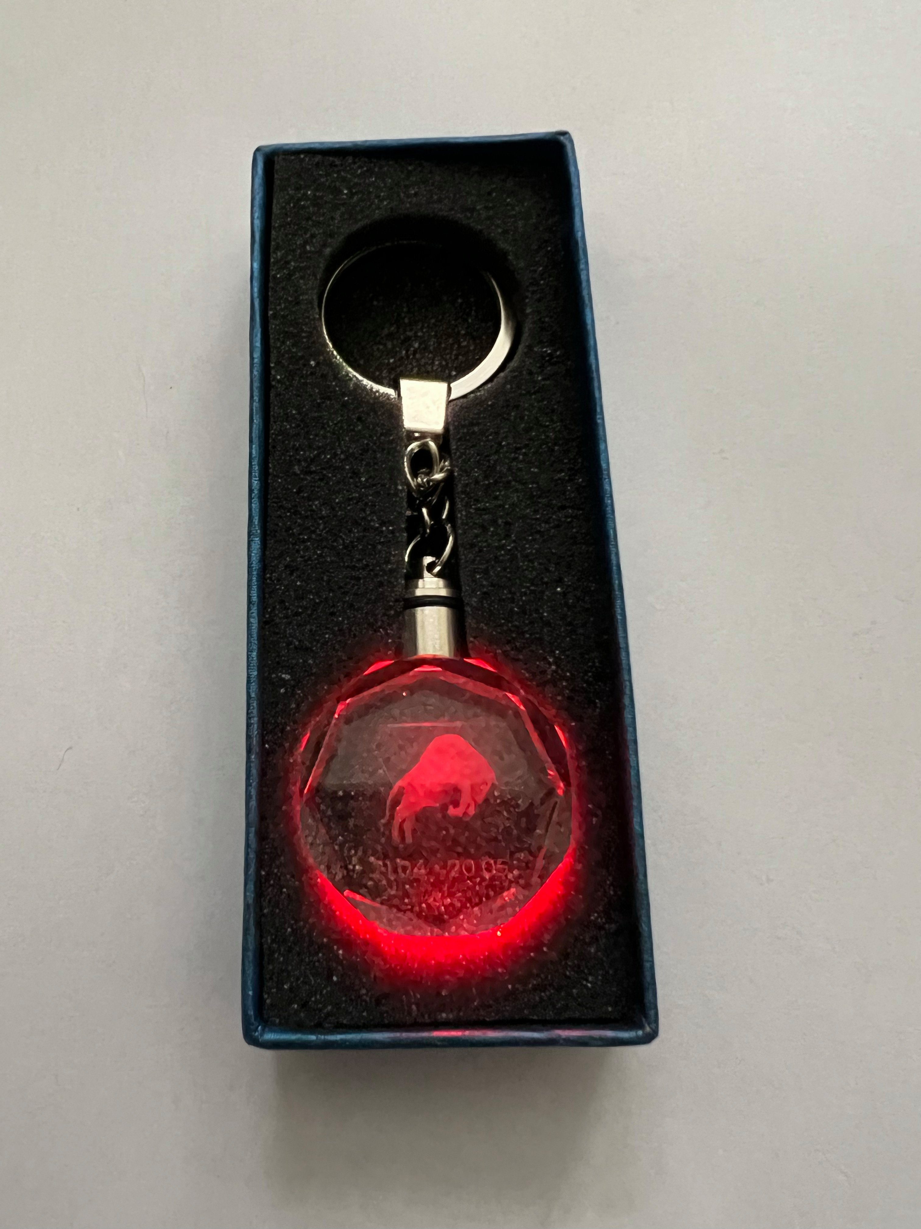Stelby Schlüsselanhänger Stier Sternzeichen Schlüsselanhänger LED Multicolor mit Geschenkbox
