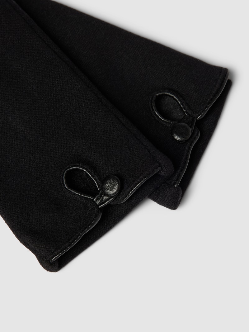 Handschuhe mit Knopfverschluss in schwarz