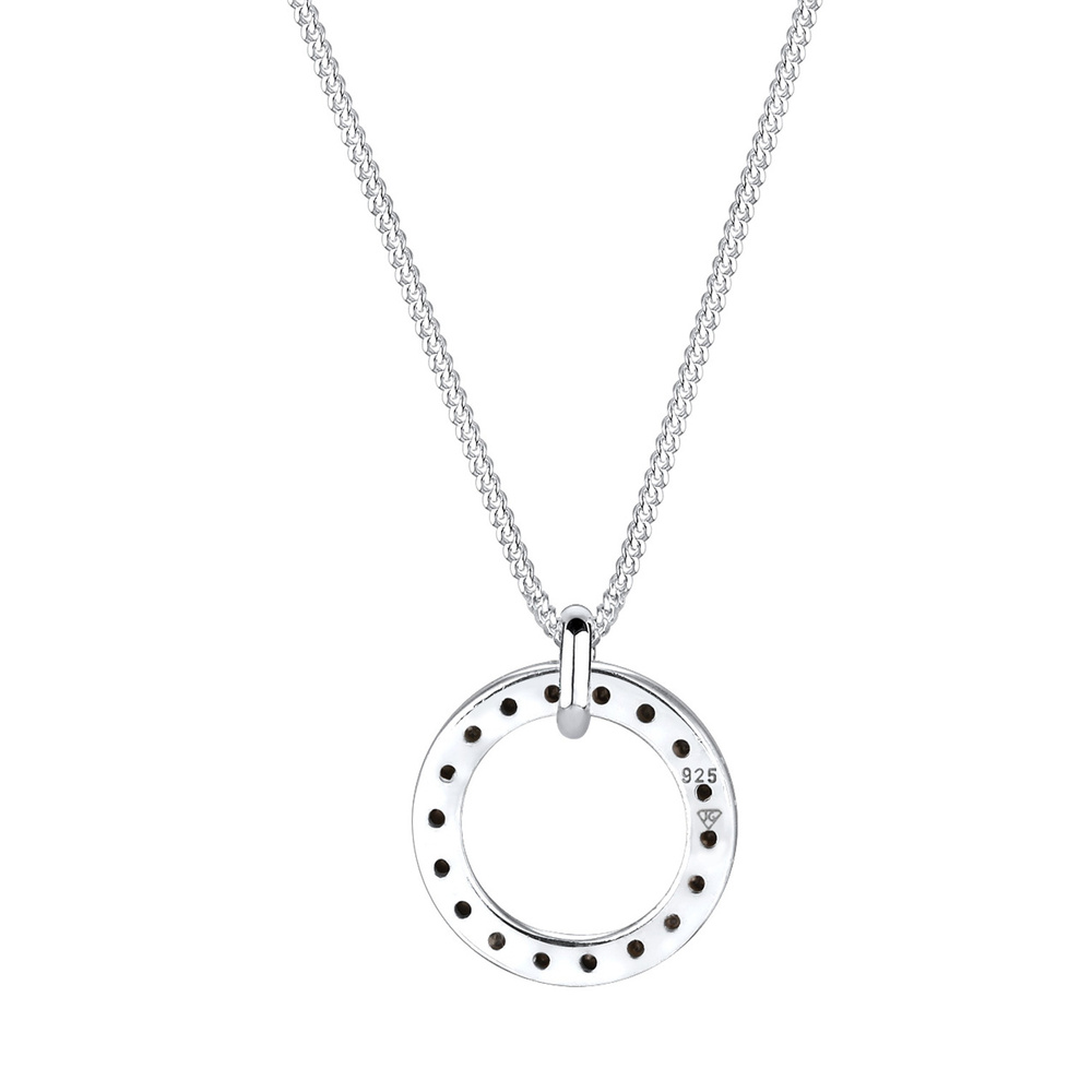 Elli Elli Collier Femmes Pendentif Géo Cercle avec cristaux en argent sterling 925 collier