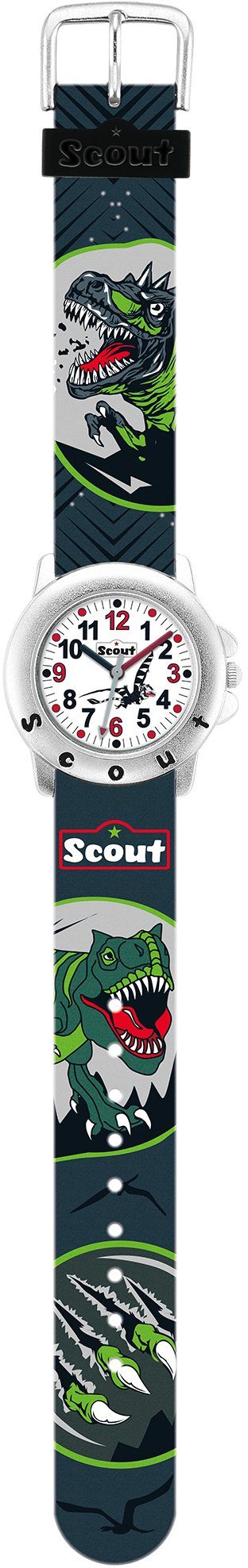 Scout Quarzuhr Star Kids, 280393010, Dinosaurieruhr, Dinosauriermotiv, ideal auch als Geschenk