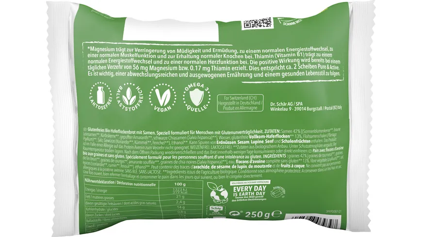 Schär Bio Pure & Active Brot 250 g