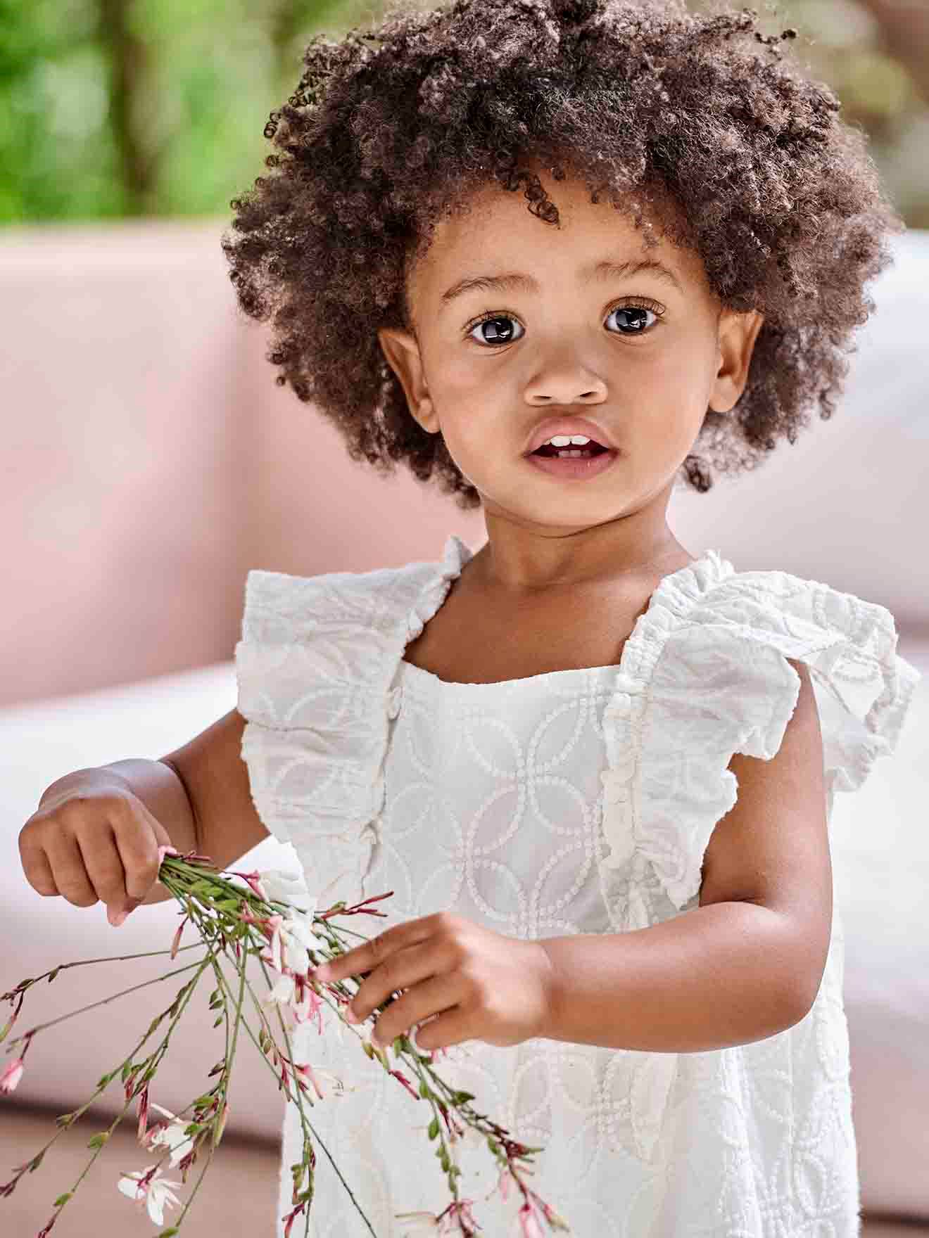 Vertbaudet Festlicher Baby Overall mit Stickereien - wollweiß