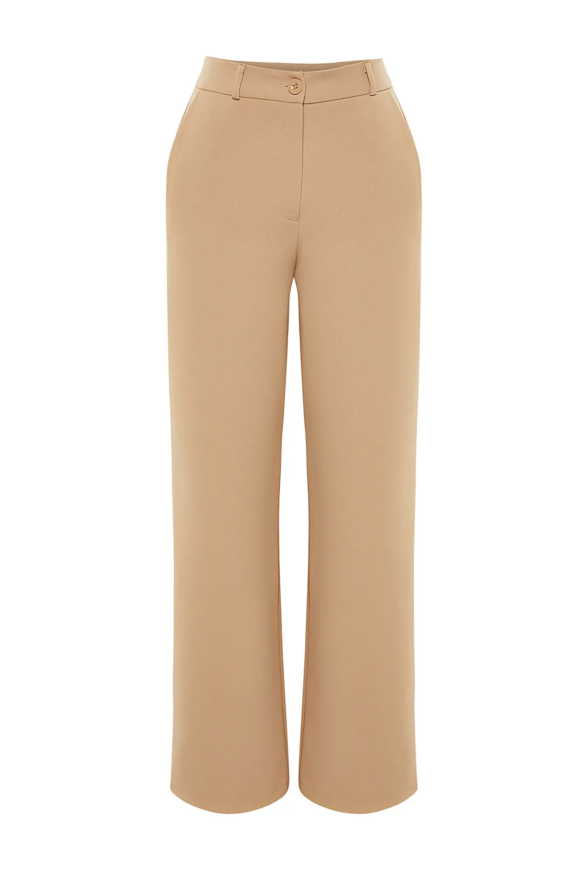 Trendyol Collection  Nerzfarbene, weite Hose aus Webstoff mit weitem Bein TWOAW21PL0332