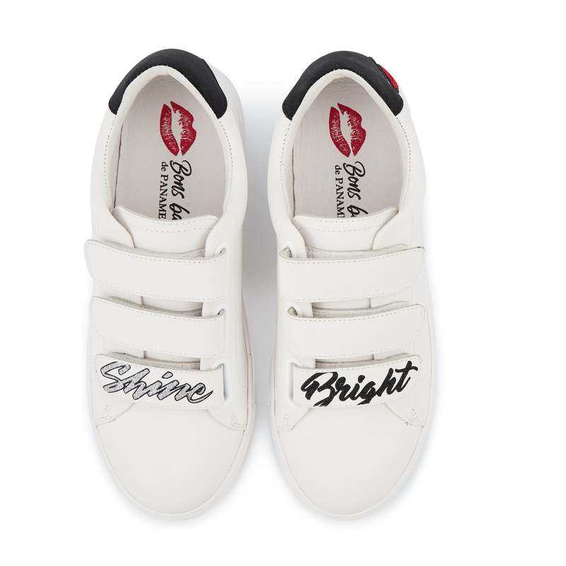 Baskets en cuir Edith shine bright
