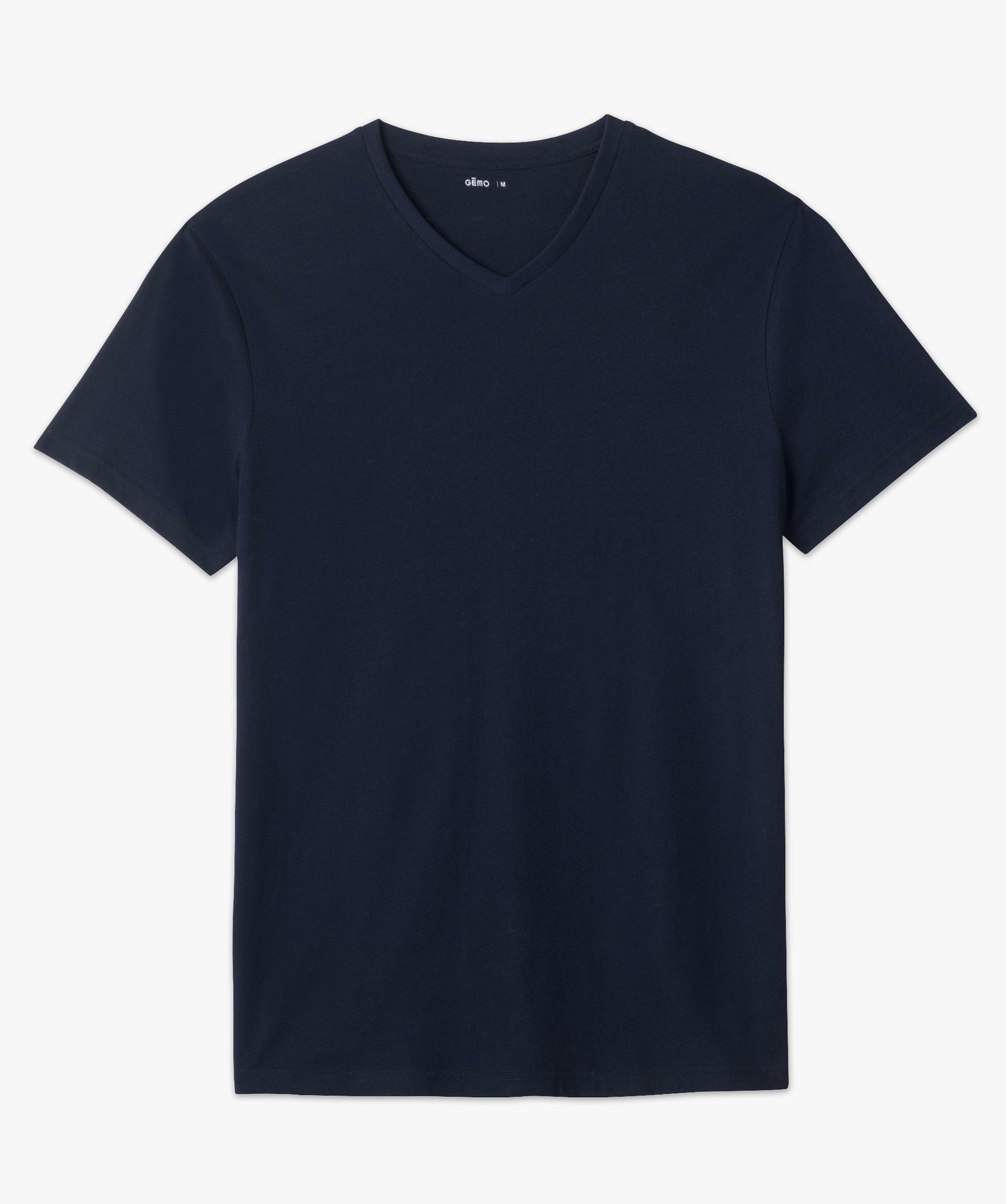 Tee-shirt homme à manches courtes et col V bleu | GEMO